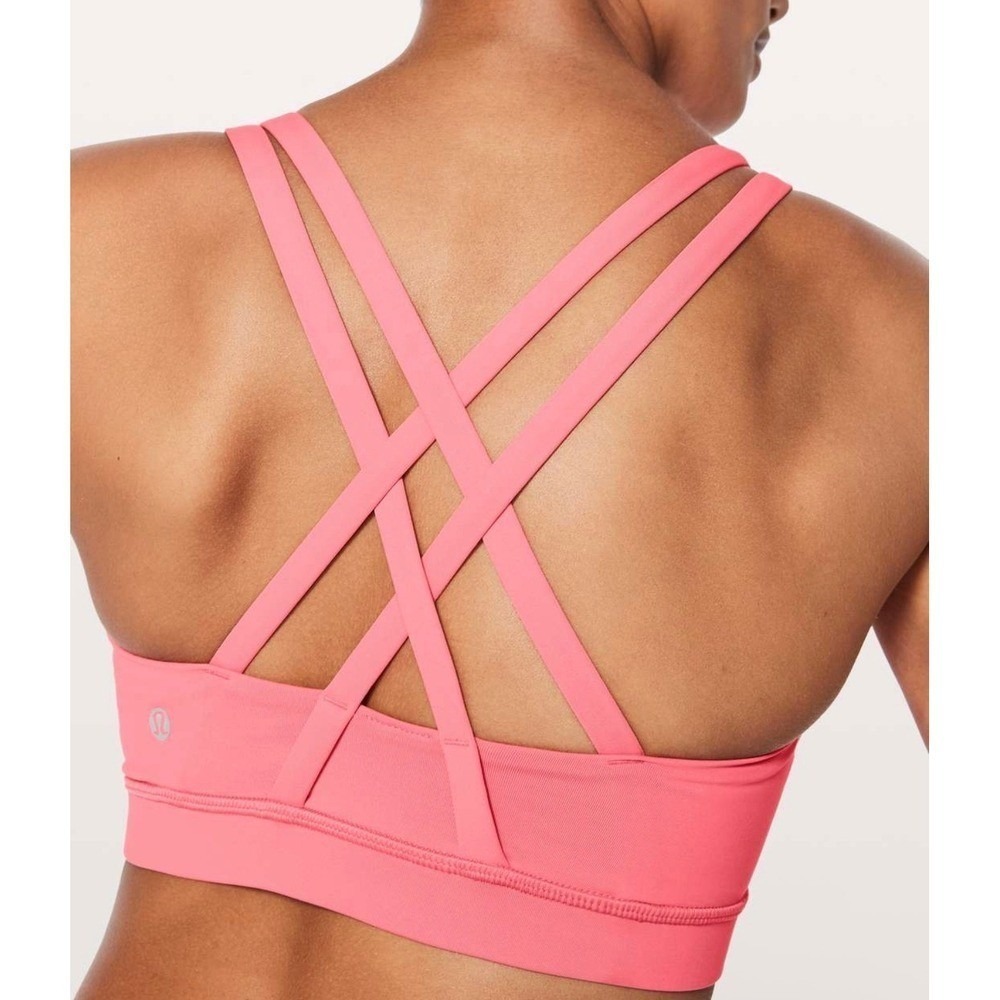 Lululemon Free To Be Serene High Neck Sports Bra Women 10 Rose Pink Excellent